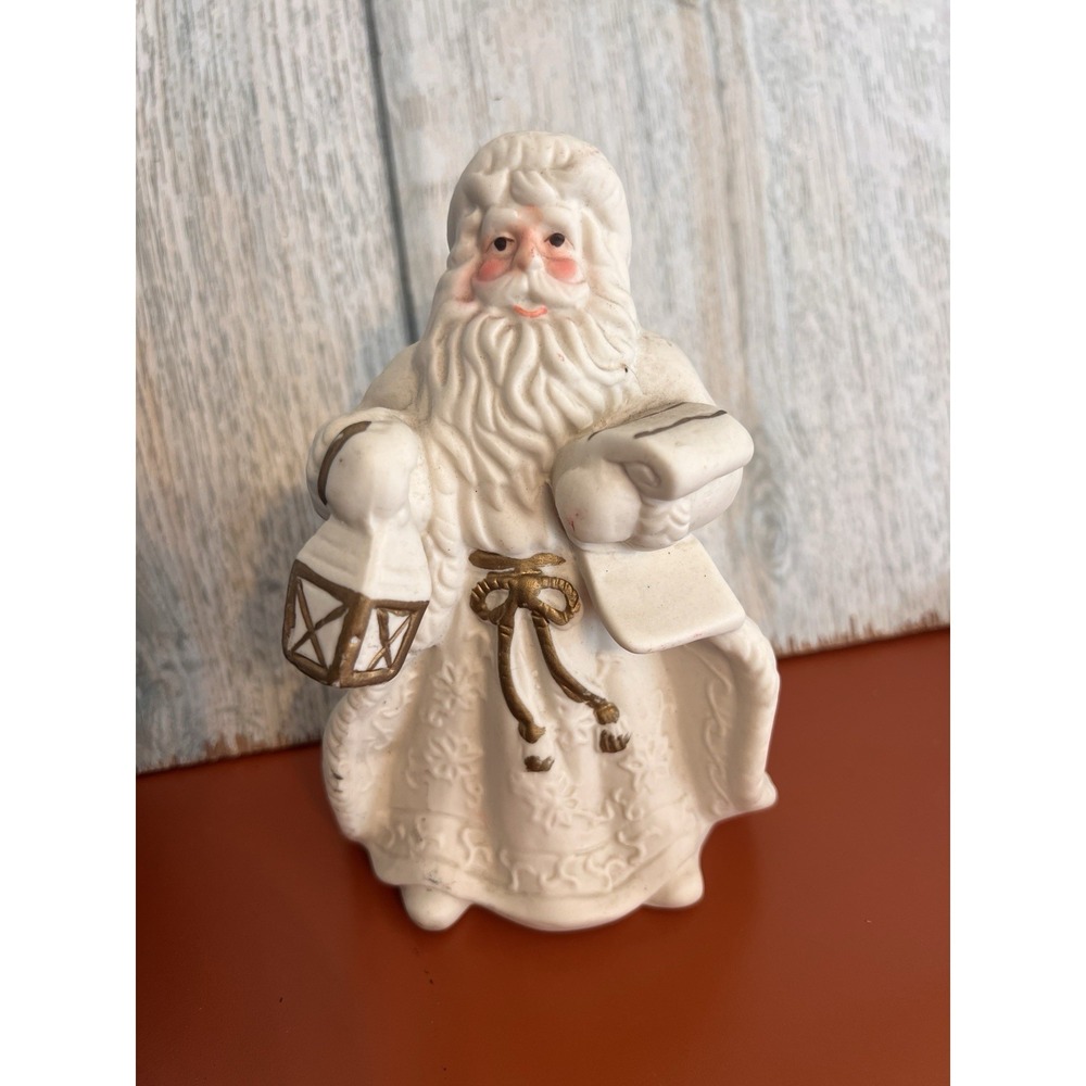 Vintage K's Collection Santa Figurine Porcelain‎ with Gold Accents 6.75"